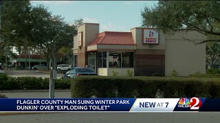 Man sues Winter Park Dunkin for bodily injury psychological damages after toilet allegedly ex [upl. by Roter]