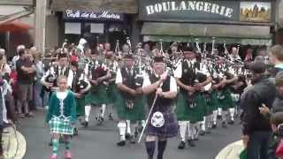 Brooke Carr leading the pipe bands parade  Aubigny 2014 [upl. by Ramsey]