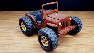 Restore Vintage Rusty Tonka Truck Jeep  Kong Restoration DIY Bring Tonka Truck Jeep Back To Life [upl. by Northrup]