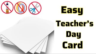 DIY teacher’s Day card idea  Teacher’s day gift ideas greeting card for teacher white paper craft [upl. by Eelano]