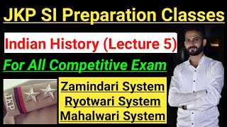 Land Revenue System  PermanentRyotwariMahalwari System  JKP SI Preparation Classes [upl. by Aicena]