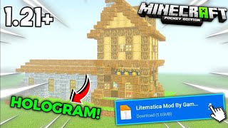 MAKE YOUR DIFFICULT BUILDS EASILY  LITEMATICA MOD FOR MINECRAFT PE 121  IN HINDI [upl. by Alyakcm]