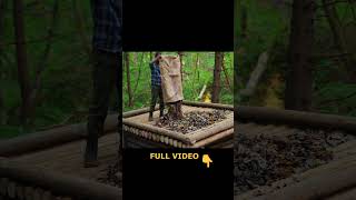 Building a natural dugout shelter Roof bushcraftimprovisation bushcraft [upl. by Shirl]