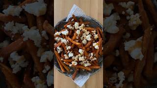 Sweet potato fries with goat cheese and hot honey food appetizer fries sweetpotato easyrecipe [upl. by Malory684]