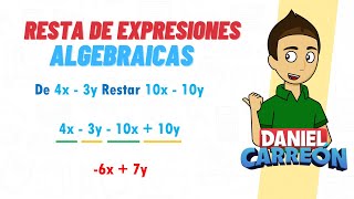 RESTA DE EXPRESIONES ALGEBRAICAS Super fácil  Para principiantes [upl. by Atorod200]