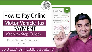 How I Paid My Car Tax in Excise and Taxation Sindh Online  Online Motor Vehicle Tax Payment Sindh [upl. by Ocimad]