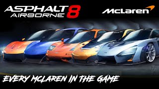 Asphalt 8 Full McLaren Showcase Every Car ingame [upl. by Coumas404]