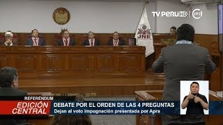 JNE decidirá en 3 días impugnación aprista a orden de preguntas de cédula para referéndum [upl. by Lanny899]