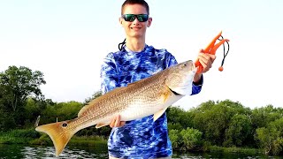 Fishing Calaveras Lake for Trophy Freshwater Redfish 4K [upl. by Anaitsirhc]