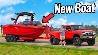 Dually Ford Ranger Tows my New Wake Boat 10000 LBS [upl. by Niatsirhc]