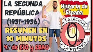 ✅ La Segunda República española 19311936 🇪🇸 en 10 MINUTOS [upl. by Klinges587]