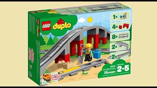 Lego Duplo Train Bridge and Tracks 10872  Unboxing and playing [upl. by Asilrahc685]