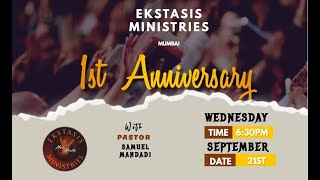 1 st Anniversary Ekstasis Ministries Mumbai Celebration 2109 22 [upl. by Acinhoj535]