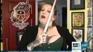 Charon Henning Sword swallower  TBD TV [upl. by Rodgers351]