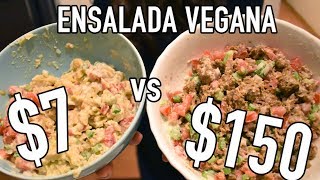 COMIDA VEGANA BARATA VS CARA  ENSALADA DE 7 PESOS VS ENSALADA DE 150 [upl. by Solhcin]