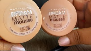 Maybelline 💌 dream matte mousse foundation swatches [upl. by Brownley]