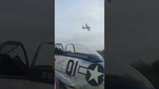 BBMF Lancaster bomber flies over P51 Jersey Jerk amp L4s at The Victory Show 2024 [upl. by Lymn]