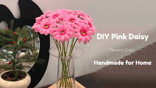 How to Make Daisy in Pink with Chenille Stems Easy DIY Project for Home Table Decor [upl. by Cortie]