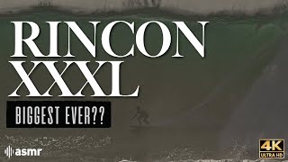 Biggest Rincon Swell Ever  XXL Swell Rincon Waves  Raw Surfing [upl. by Bred]