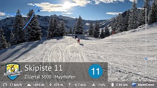 Skiing Mayrhofen ⛷️ Ski Slope 11  Horberg amp Gerent  Zillertal 3000  With GPS Stats [upl. by Hairem]