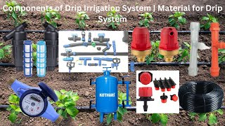 Components of Drip Irrigation System  Parts of Drip Irrigation System  Material for Drip System [upl. by Akcebar]