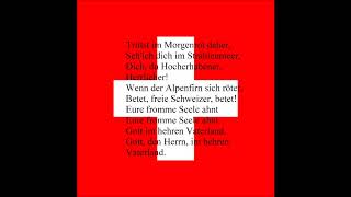 Schweizer Nationalhymne mit Songtext und Gesang  Swiss National Anthem [upl. by Llerrad63]