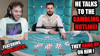 Adin Ross Calls The Gambling Hotline  Hilarious [upl. by Einafets]