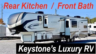 HUGE Luxury Rear Kitchen Fifth Wheel 2022 Alpine 3910RK  Front Bath RV [upl. by Thalassa]