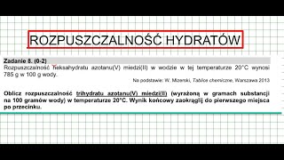 ROZPUSZCZALNOŚĆ HEKSAHYDRATU AZOTANUV MIEDZIII WODZIE W TEMP 20C WYNOSI chemia chemistry [upl. by Anibas739]