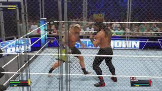 Roman Reigns destroyed his cousin in Steel Cage Match Solo Sikoa vs Roman Reigns Championship Title [upl. by Ferd]