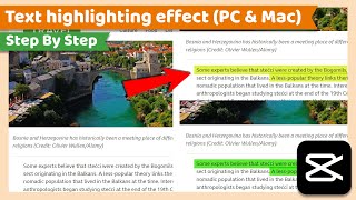 Text Highlighting Effect  CapCut PC Tutorial [upl. by Ariahs]