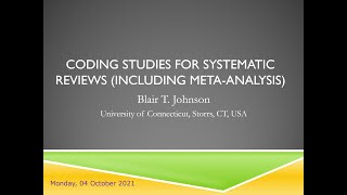 Coding Studies for Systematic Reviews and MetaAnalysis [upl. by Oiragelo958]