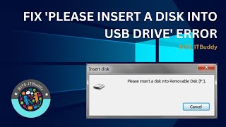 How to Fix Please Insert A Disk Into USB Drive Error windows10 windows [upl. by Hurwitz899]