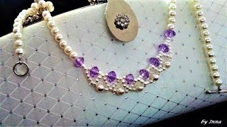 Beaded necklace tutorial in 10 minutes [upl. by Nelia]