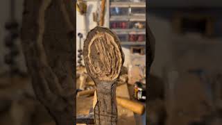 Old spalted wood spoon taking shapeyoutubecreators youtubehighfive [upl. by Mita]