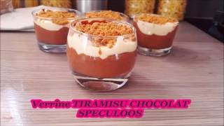 Verrine Tiramisu Chocolat Speculoos Recette [upl. by Colpin716]