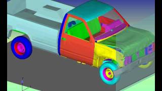 MSC Nastran Explicit Nonlinear  Front Impact Crash [upl. by Leirbma909]