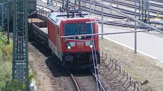 Erster DB Cargo BR 187 im neuen Güterbahnhof HalleSaale am HauptbahnhofEröffnung des Güterbahnhof [upl. by Yalhsa432]