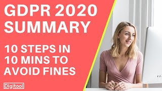 GDPR Compliance 2020 Summary  10 Steps in 10 Minutes to Avoid Fines [upl. by Luemas]