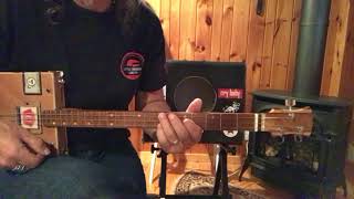 Summertime Blues Eddie Cochran Rockabilly The Who lesson for 3 string Cigar Box Guitar [upl. by Hal]