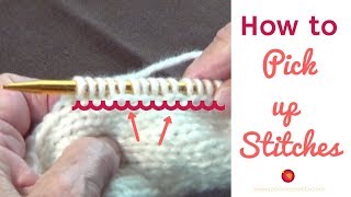 How To Pick Up Stitches in Knitting  Add More To Knitting Project [upl. by Greeson270]