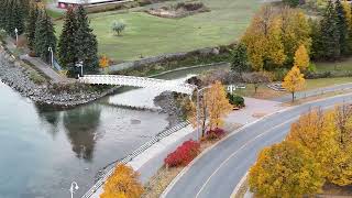 White Bridge Sault Ste Marie  Autumn  4K Drone  DJI Mini 4 Pro [upl. by Iand]