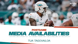 QB Tua Tagovailoa meets with the media after NYJvsMIA  Miami Dolphins [upl. by Thormora178]