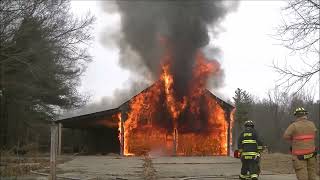 BARN FIRE Training Burn Destroys Barn From Start to Finish [upl. by Klapp]