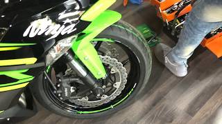 Kawasaki Ninja ZX6R\636 2019 accessories installation  Frame Sliders  Spools  Radiator grill [upl. by Lindly]