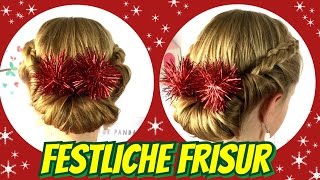 🎁 festliche Frisur 🎄 Weihnachtsfrisur 🎄 Frisur für Mädchen 🎁 [upl. by Lettig]