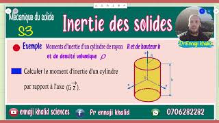Moment dinertie dun cylindre de rayon R et de hauteur h cas dune densité volumique [upl. by Budworth]