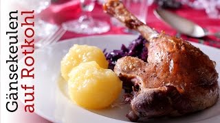 Rezept  Gänsekeulen auf Rotkohl  Weihnachtsmenü 2014 Red Kitchen  Folge 3042 [upl. by Enatan]