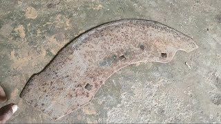 BabuLoharswordmaker Knife Making  Forging Knife From paddy cutter blades [upl. by Dlorrej]