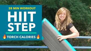 HIIT Step Aerobics Workout  Torch Calories 28 MIN [upl. by Lorelle]